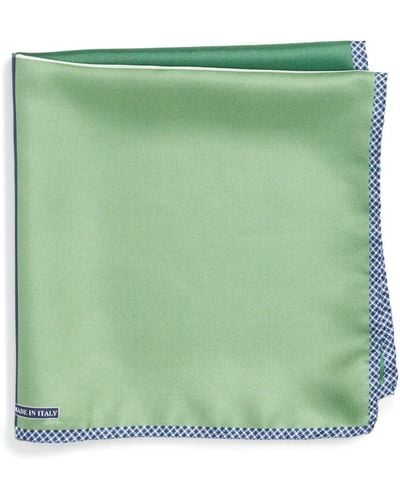 Nordstrom Panel Silk Pocket Square - Green