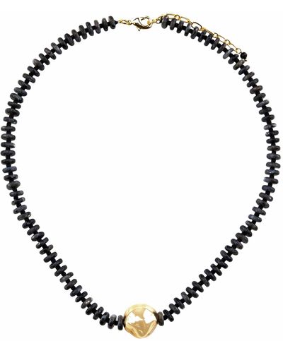 Panacea Labradorite Bead Necklace - Black