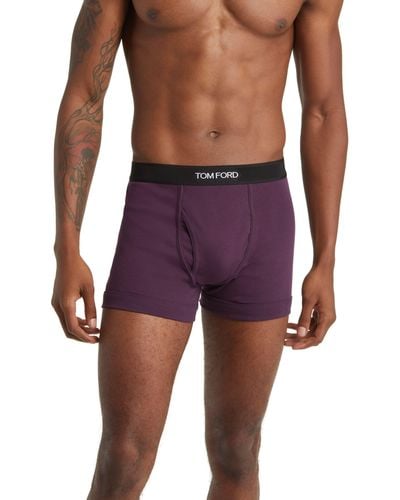 Tom Ford Cotton Stretch Jersey Boxer Briefs - Purple