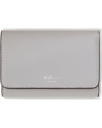 Mulberry Continental Leather Trifold Wallet - Gray