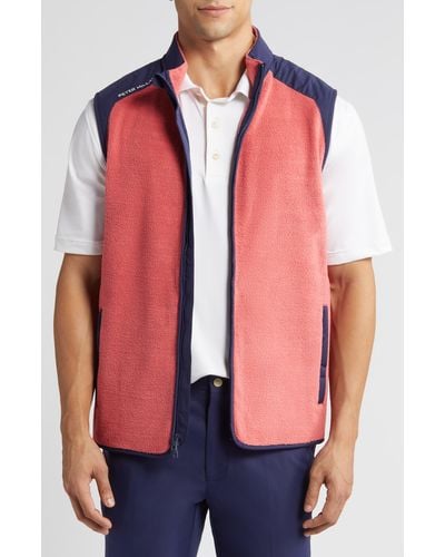 Peter Millar Fade Zip-up Fleece Vest - Pink