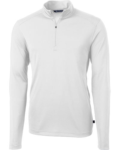 Cutter & Buck Virtue Half Zip Stretch Recycled Polyester Sweatshirt - White