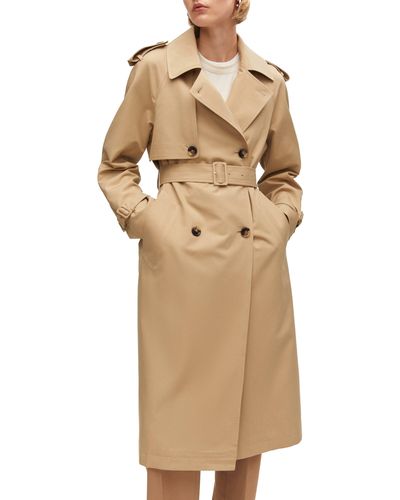 Mango Belted Water Repellent Trench Coat - Natural