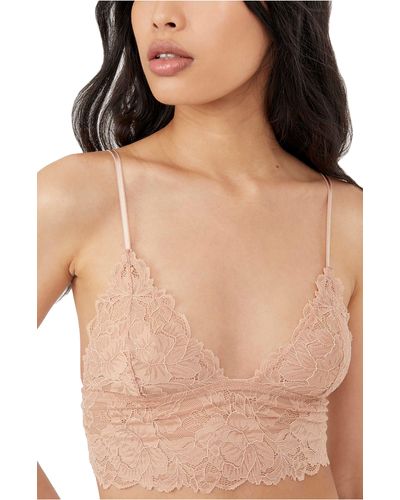 Free People Intimately Fp Everyday Lace Longline Bralette - Natural