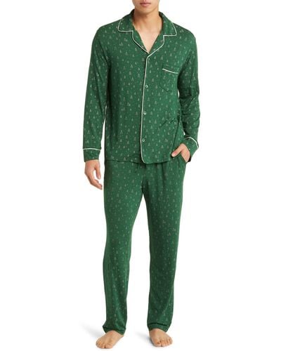 Eberjey William Print Pajamas - Green