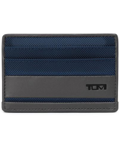 Tumi Ballistic Nylon & Leather Card Case - Blue