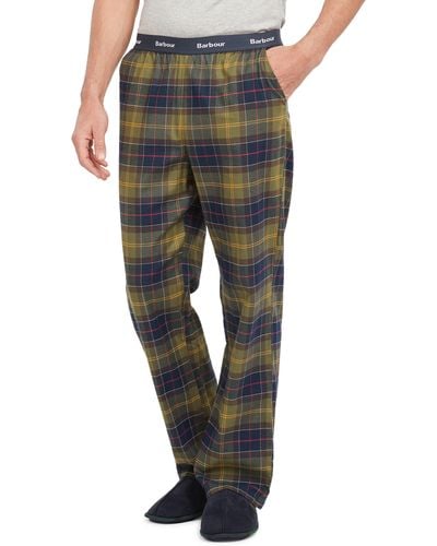 Barbour Glenn Tartan Plaid Pajama Pants - Black