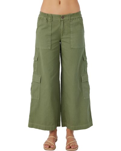 O'neill Sportswear Brexton Wide Leg Twill Cargo Pants - Green
