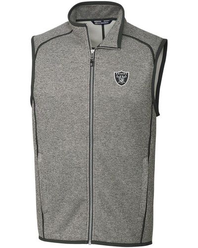 Cutter & Buck Las Vegas Raiders Mainsail Sweater Knit Fleece Full-zip Vest At Nordstrom - Gray