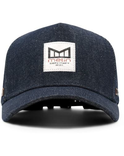 Melin Odyssey Stacked Hydro Performance Denim Snapback Hat - Blue