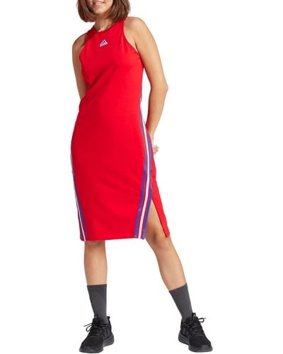 adidas Future Icons 3-stripes Sleeveless Dress - Red