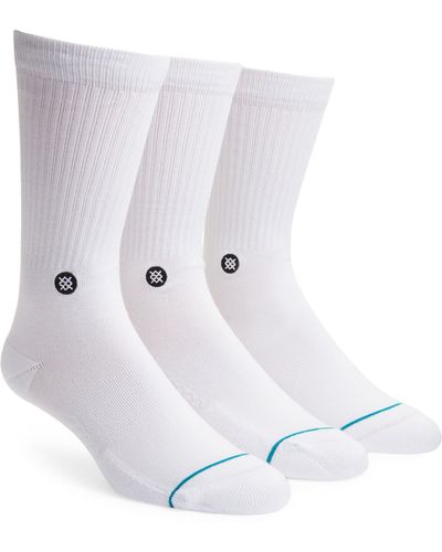 Stance Icon Assorted 3-pack Crew Socks - White