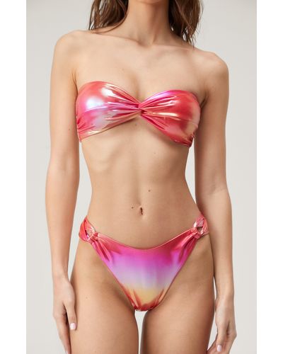 Nasty Gal Metallic Ombré Bandeau Two-piece Swimsuit - Pink