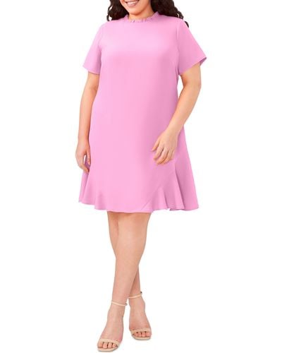 Cece Ruffle Short Sleeve Dress - Pink