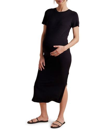 A Pea In The Pod Jersey Midi Maternity Dress - Black