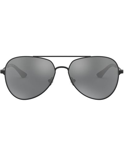 Brooks Brothers 58mm Mirrored Pilot Sunglasses - Gray