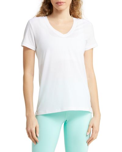 Zella Ava V-neck Performance T-shirt - White