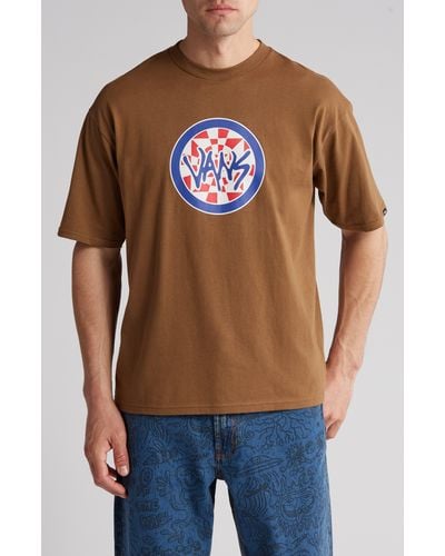 Vans Checker Icon Cotton Graphic T-shirt - Brown