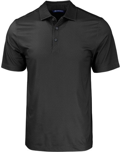 Cutter & Buck Geo Pattern Performance Recycled Polyester Blend Polo - Black