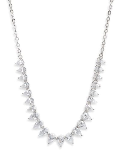 Nordstrom Pear Cubic Zirconia Frontal Necklace - White