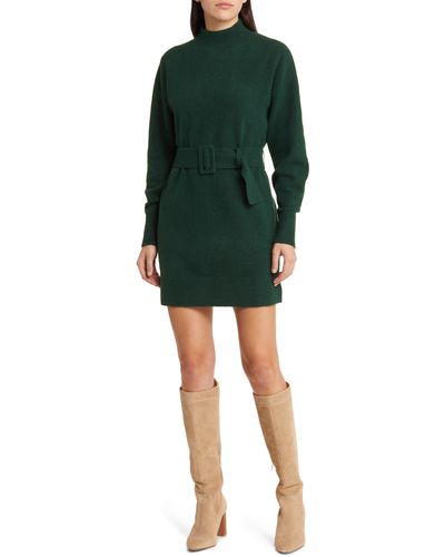 & Other Stories & Long Sleeve Belted Sweater Dress - Green