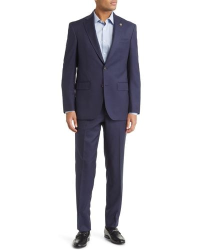Ted Baker Jay Check Slim Fit Wool Suit - Blue