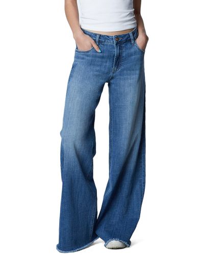 HINT OF BLU Mighty High Waist Wide Leg Jeans - Blue