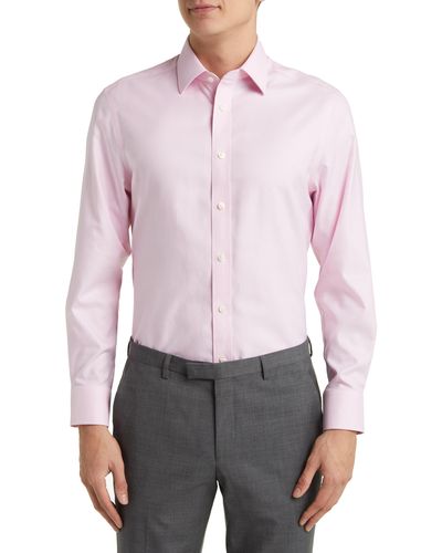Charles Tyrwhitt Slim Fit Non-iron Cotton Twill Dress Shirt - Pink