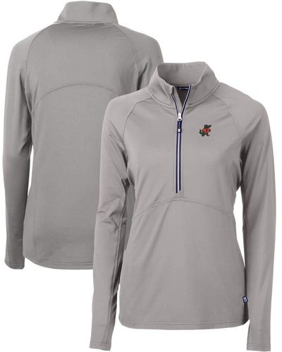 Cutter & Buck Florida Gators Adapt Eco Knit Stretch Recycled Half-zip Pullover Top At Nordstrom - Gray