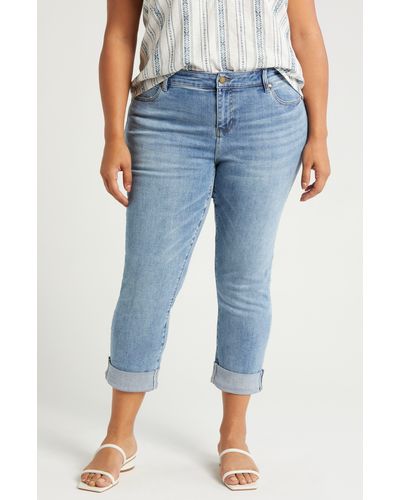 Liverpool Los Angeles Charlie Cuffed Mid Rise Crop Slim Jeans - Blue