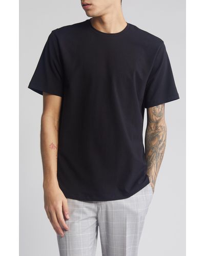 Open Edit Crewneck Stretch Cotton T-shirt - Black