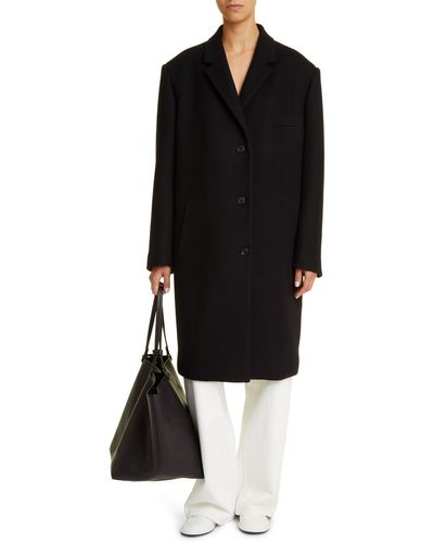 The Row Adron Oversize Wool Blend Coat - Black