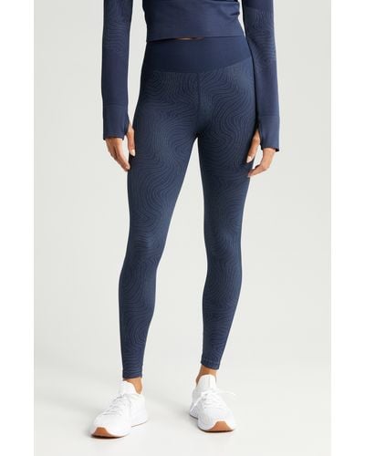 Zella Seamless Jacquard Base Layer leggings - Blue