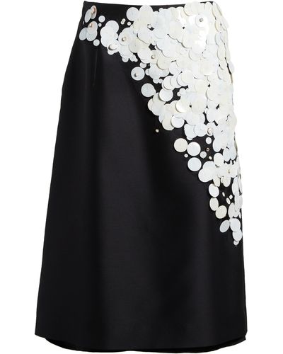 Saint Sintra Paillette & Swarovski Crystal Embellished A-line Wool & Silk Skirt - Black