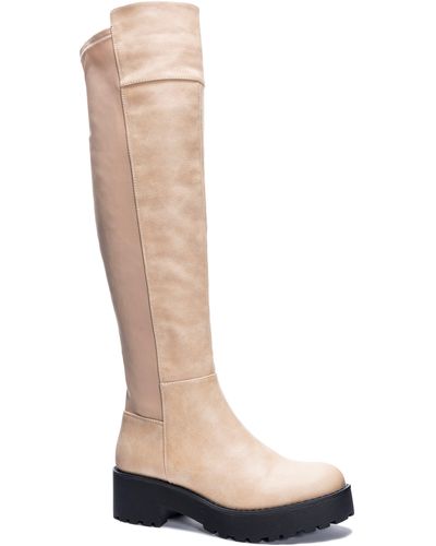 Dirty Laundry Manifest Over The Knee Boot - White