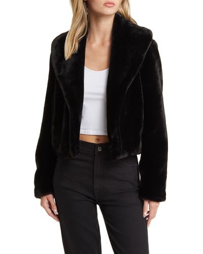 Blank NYC Shawl Collar Faux Fur Jacket - Black