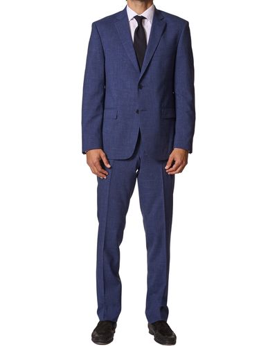 JB Britches Sartorial Classic Fit Wool & Linen Suit - Blue