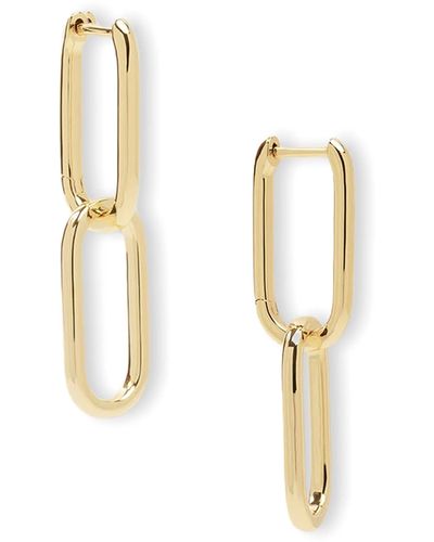 Melinda Maria Carrie Chain Convertible Drop Hoop Earrings - Metallic