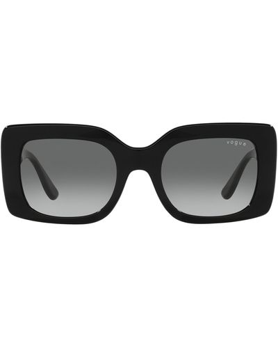 Vogue 52mm Gradient Rectangular Sunglasses - Black