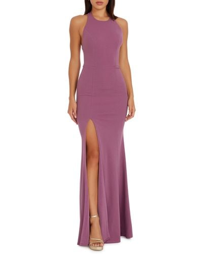 Dress the Population Paige Halter Neck Mermaid Gown - Red