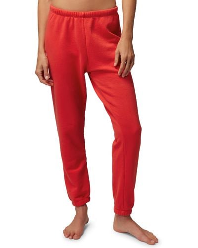 Spiritual Gangster Heart Luna Cotton & Modal Sweatpants - Red