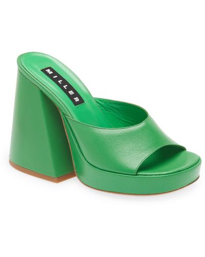 Simon Miller Slice Heel Platform Sandal - Green