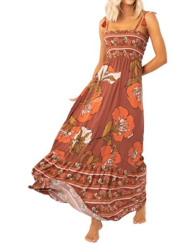 Maaji Manet Flowers Bewitched Cover-up Maxi Dress - Orange