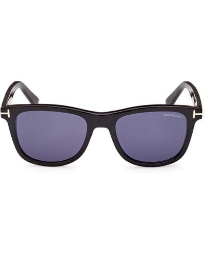Tom Ford 53mm Polarized Square Sunglasses - Blue