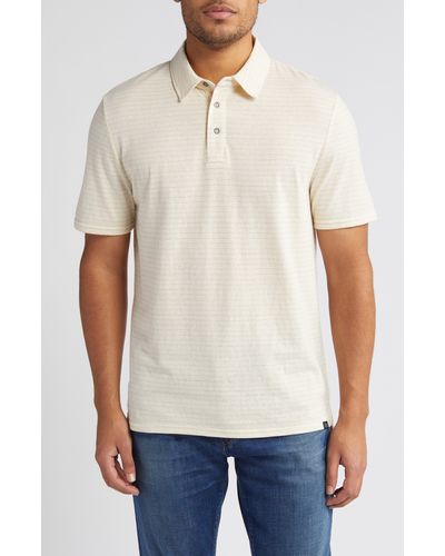 Threads For Thought Stripe Jersey Polo - Natural