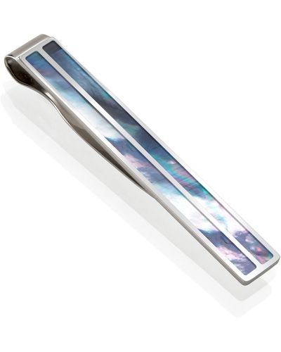 M-clip M-clip Mother-of-pearl Tie Bar - Blue
