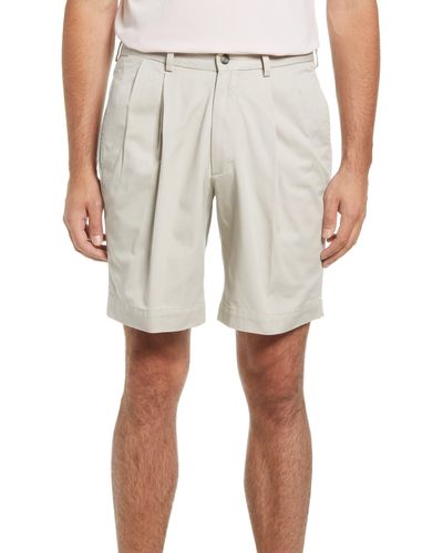 Berle Charleston Khakis Pleated Chino Shorts - Natural