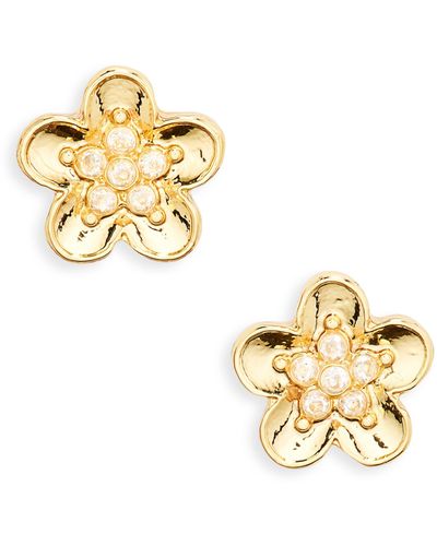 BP. & Cubic Zirconia Flower Stud Earrings At Nordstrom - Metallic