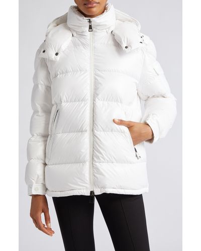 Moncler Maire Hooded Short Down Puffer Jacket - White