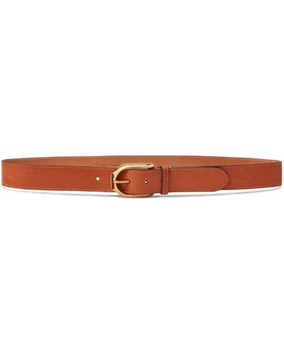 Ralph Lauren Purple Label Welington Calfskin Leather Belt - White